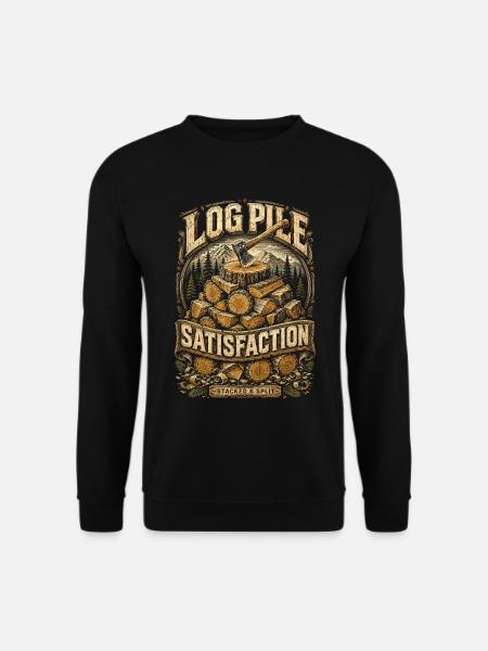 Satisfaction des tas de bûches bûcheron - Sweat-shirt Unisexe - noir