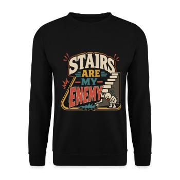 Asthma Asthmatic Stairs Are My Enemy - Unisex Sweatshirt - black - Front - Alina (178cm) & Michal (187cm)