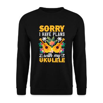 Désolé, j’ai des plans avec mon ukulélé Hawaii Musiker - Sweat-shirt Unisexe - noir - Devant - Alina (178cm) & Michal (187cm)