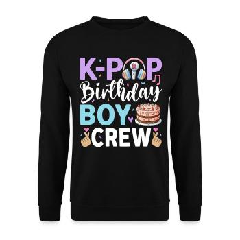 K-Pop Birthday Boy Crew - Unisex Sweatshirt - black - Front - Alina (178cm) & Michal (187cm)