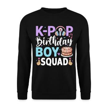 K-Pop Birthday Boy Squad - Unisex Sweatshirt - black - Front - Alina (178cm) & Michal (187cm)