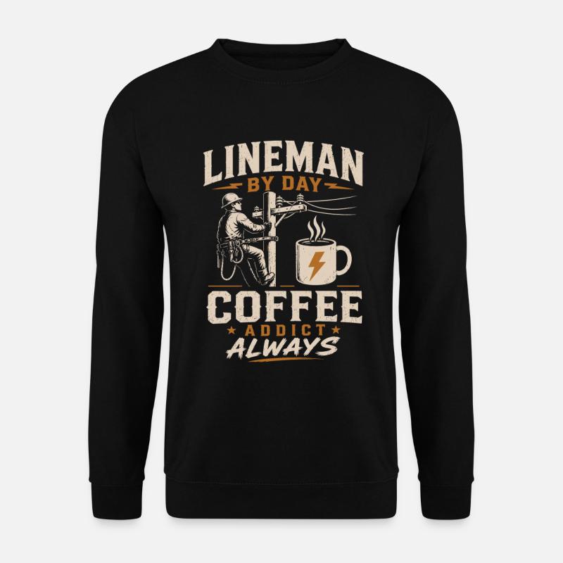 Strom Techniker Kaffee Kabel Arbeit - Unisex Pullover - Schwarz