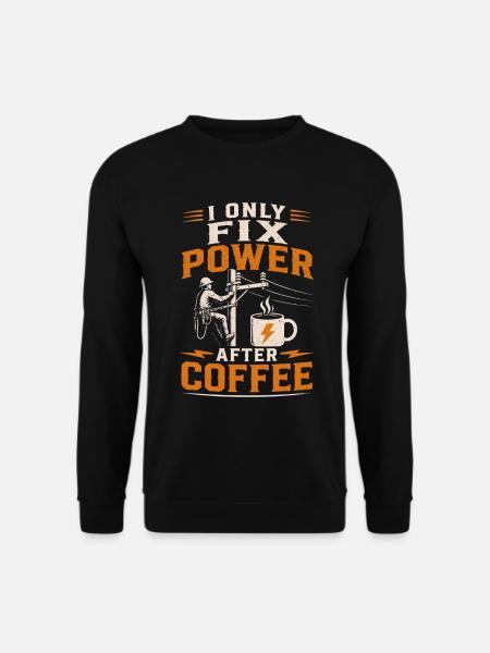 Electrician Coffee Voltage Cable Technology - Unisex Sweatshirt - black