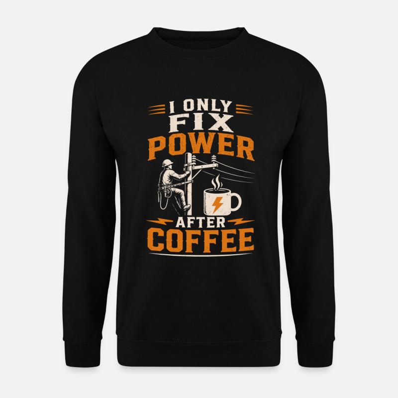 Elektriker Kaffee Spannung Kabel Technik - Unisex Pullover - Schwarz