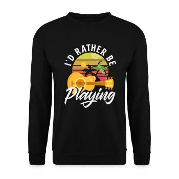 Introverti mais prêt à discuter de la musique du ukulélé - Sweat-shirt Unisexe - noir - Devant - Alina (178cm) & Michal (187cm)
