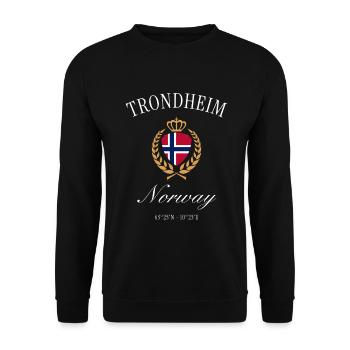 Trondheim Norway Coat of Arms Crown – Travel Souvenir - Unisex Sweatshirt - black - Front - Alina (178cm) & Michal (187cm)