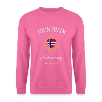 Couronne des armoiries de Trondheim en Norvège – Souvenir de voyage - Sweat-shirt Unisexe - rose - Devant