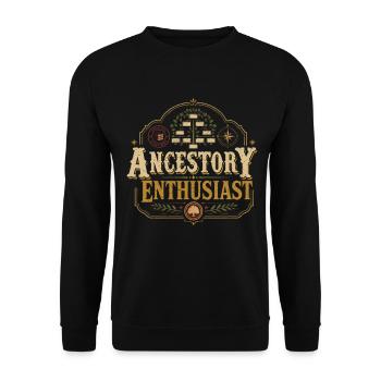 Généalogie Généalogie Passionné d’ancêtres - Sweat-shirt Unisexe - noir - Devant - Alina (178cm) & Michal (187cm)