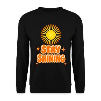 Vibrant Retro Stay Shining the Sunshine - Unisex Pullover - Schwarz - Vorne - Alina (178cm) & Michal (187cm)