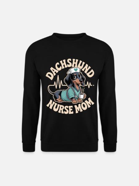 Maman infirmière teckel - Sweat-shirt Unisexe - noir