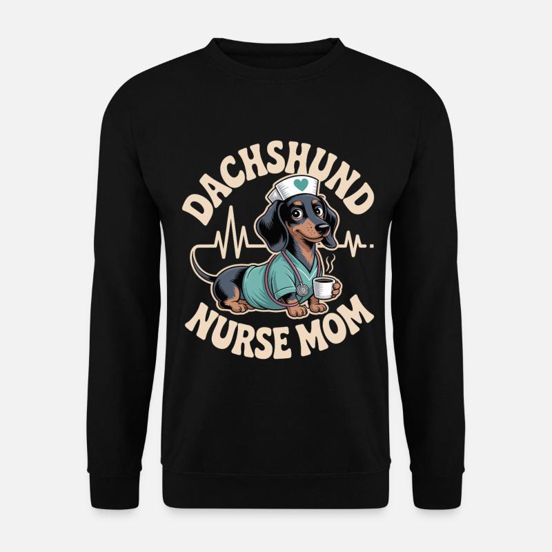 Maman infirmière teckel - Sweat-shirt Unisexe - noir