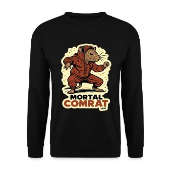 Sweat à capuche de combattant rat camarade - Sweat-shirt Unisexe - noir - Devant - Alina (178cm) & Michal (187cm)