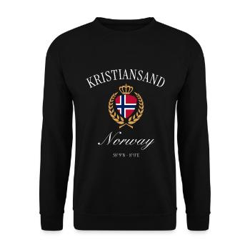 Souvenir de voyage de la couronne Kristiansand Norway - Sweat-shirt Unisexe - noir - Devant - Alina (178cm) & Michal (187cm)