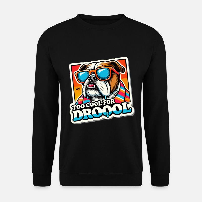 Trop cool pour baver, bouledogue drôle - Sweat-shirt Unisexe - noir