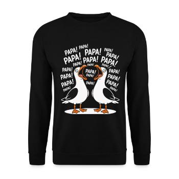 Seagull Personalisiertes Humorgeschenk - Unisex Pullover - Schwarz - Vorne - Alina (178cm) & Michal (187cm)