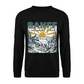 Vintage du parc national de Banff Canada - Sweat-shirt Unisexe - noir - Devant - Alina (178cm) & Michal (187cm)