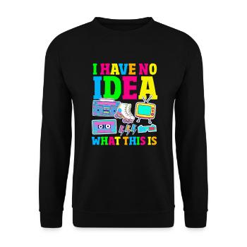 Retro Back to the 80s Vintage Design - Unisex Sweatshirt - black - Front - Alina (178cm) & Michal (187cm)