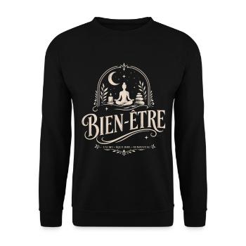 Art Céleste du Yoga & de la Méditation - Sweat-shirt Unisexe - noir - Devant - Alina (178cm) & Michal (187cm)