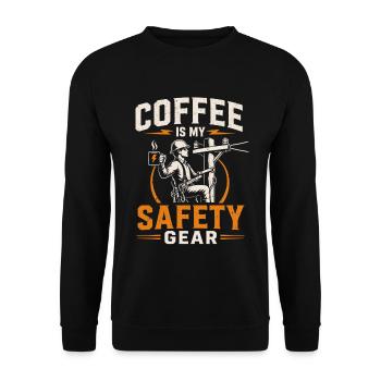 Kaffee Für Monteure Ist Meine Sicherheit - Unisex Pullover - Schwarz - Vorne - Alina (178cm) & Michal (187cm)