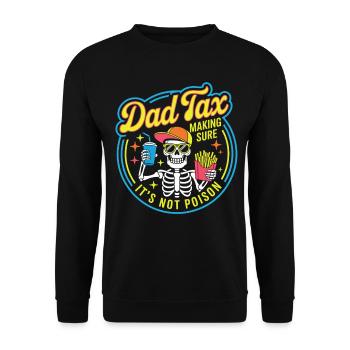 Papa Steuer-Skelett-Snackparty - Unisex Pullover - Schwarz - Vorne - Alina (178cm) & Michal (187cm)