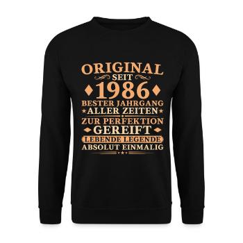 Bester Jahrgang 1986 – 40. Geburtstag Geschenk - Unisex Pullover - Schwarz - Vorne - Alina (178cm) & Michal (187cm)