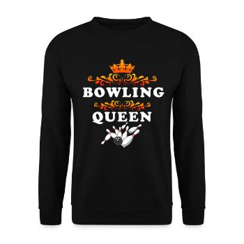 Bowling Queen Funny Women Strike Master Gift - Unisex Sweatshirt - black - Front - Alina (178cm) & Michal (187cm)