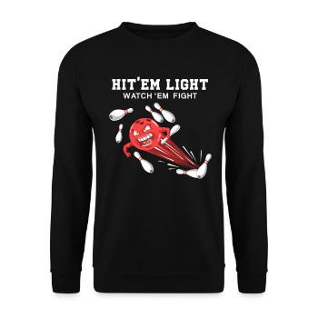 Hitem All Watchem Fight Bowling Strike League - Unisex Sweatshirt - black - Front - Alina (178cm) & Michal (187cm)