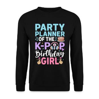 Party Planner Of The K Pop Birthday Girl - Unisex Sweatshirt - black - Front - Alina (178cm) & Michal (187cm)