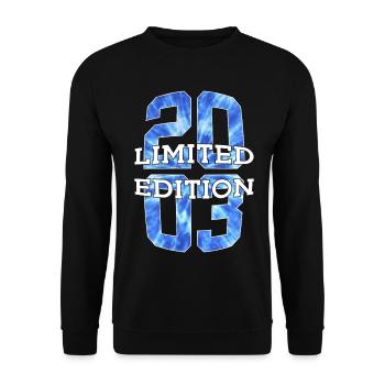 LIMITED EDITION 2003 23 JAHRE 23. GEBURTSTAG - Unisex Pullover - Schwarz - Vorne - Alina (178cm) & Michal (187cm)