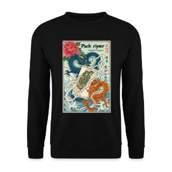 Pack Ripper Card Flipper Trading Card God Pack - Unisex Sweatshirt - black - Front - Alina (178cm) & Michal (187cm)