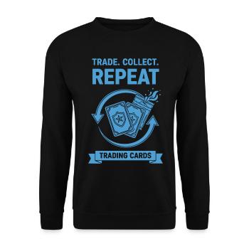 Trade Collect Repeat Trading Cards Card Collector - Unisex Sweatshirt - black - Front - Alina (178cm) & Michal (187cm)