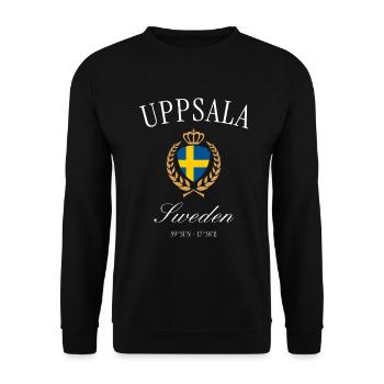 Uppsala Schweden Wappen Krone – Reise Souvenir - Unisex Pullover - Schwarz - Vorne - Alina (178cm) & Michal (187cm)
