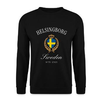 Helsingborg Schweden Wappen Krone – Reise Souvenir - Unisex Pullover - Schwarz - Vorne - Alina (178cm) & Michal (187cm)