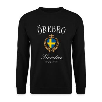 Örebro Schweden Wappen Krone – Reise Souvenir - Unisex Pullover - Schwarz - Vorne - Alina (178cm) & Michal (187cm)