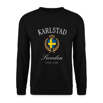 Karlstad Schweden Wappen Krone – Reise Souvenir - Unisex Pullover - Schwarz - Vorne - Alina (178cm) & Michal (187cm)