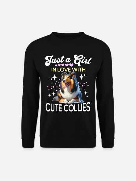 Langhaar Collie Mädchen - Unisex Pullover - Schwarz