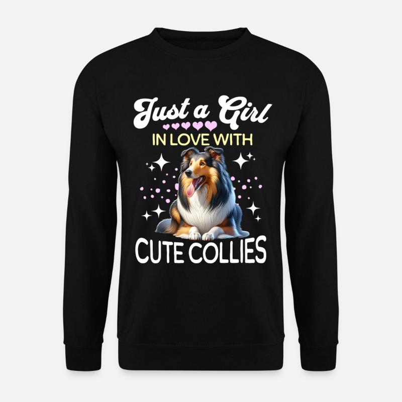 Langhaar Collie Mädchen - Unisex Pullover - Schwarz