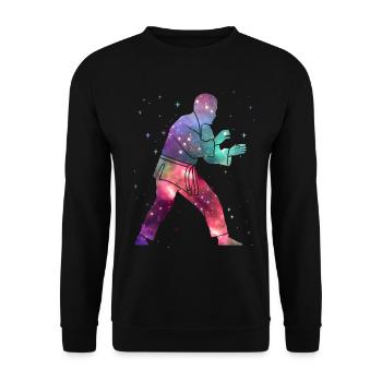 Judo Judoka Weltraum Herren Kinder Kampfsport - Unisex Pullover - Schwarz - Vorne - Alina (178cm) & Michal (187cm)