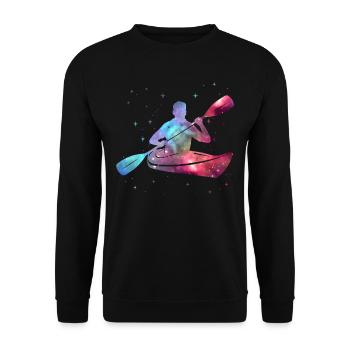 Kanu Paddelboot Weltraum Kinder Jungen Kajak - Unisex Pullover - Schwarz - Vorne - Alina (178cm) & Michal (187cm)