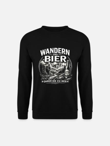 Wandern und Bier Berg Abenteuer - Unisex Pullover - Schwarz