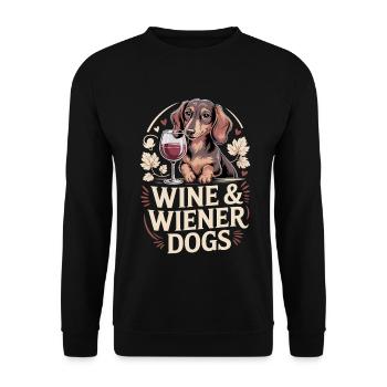 Vin & Chiens viennois - Sweat-shirt Unisexe - noir - Devant - Alina (178cm) & Michal (187cm)