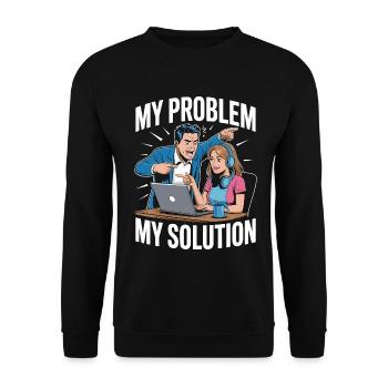 Remote Developer My Problem My Pictogram Mom Dad - Unisex Sweatshirt - black - Front - Alina (178cm) & Michal (187cm)