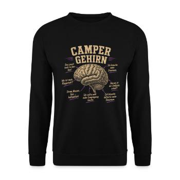 Camper Gehirn Humor Shirt - Unisex Pullover - Schwarz - Vorne - Alina (178cm) & Michal (187cm)