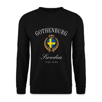 Göteborg Schweden Wappen Krone – Reise Souvenir - Unisex Pullover - Schwarz - Vorne - Alina (178cm) & Michal (187cm)