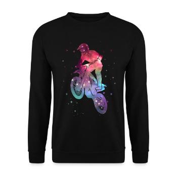Motocross Dirt Bike Dirt Bike Space Kids - Unisex Sweatshirt - black - Front - Alina (178cm) & Michal (187cm)