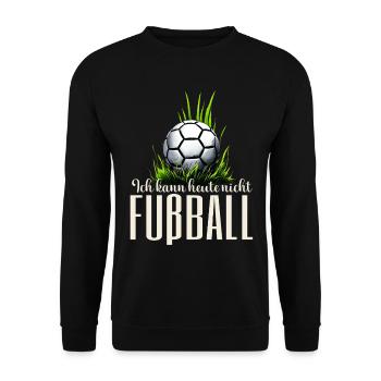 WM — Fußball ruft laut nicht ansprechen - Unisex Pullover - Schwarz - Vorne - Alina (178cm) & Michal (187cm)
