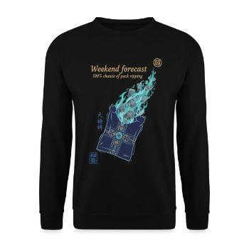 Weekend Forecast 100 Chance Of Pack Ripping - Unisex Sweatshirt - black - Front - Alina (178cm) & Michal (187cm)