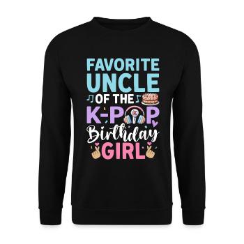 Favorite Uncle of The K-Pop Birthday Girl - Unisex Sweatshirt - black - Front - Alina (178cm) & Michal (187cm)