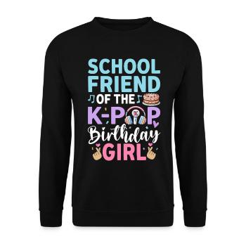 School Friend Of The K-Pop Birthday Girl - Unisex Sweatshirt - black - Front - Alina (178cm) & Michal (187cm)