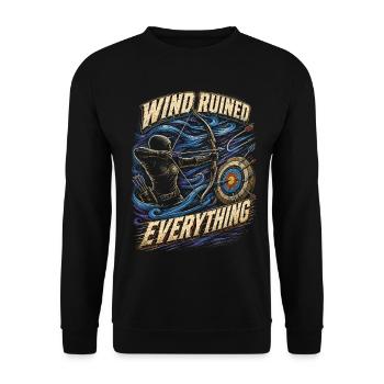 Archer Archer Wind a tout gâché - Sweat-shirt Unisexe - noir - Devant - Alina (178cm) & Michal (187cm)